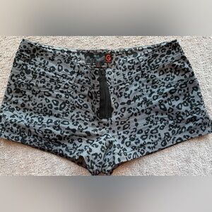 Guess Gray with Black Leopard Print Shorta